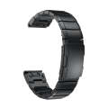 For Garmin Fenix 7 Pro 47mm Tortoise Shell Stainless Steel Watch Band(Black)