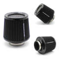 XH-UN077-079 Car High Flow Cold Cone Engine Air Intake Filter, Size:76mm(Black)