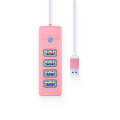 ORICO PW4U-U3 4 in 1 USB to USB Multifunctional Docking Station HUB Adapter(Pink)