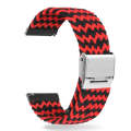 For Huawei Watch 4 / 4 Pro Nylon Braided Metal Buckle Watch Band(W Black Red)