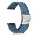 For Huawei Watch 4 / 4 Pro Nylon Braided Metal Buckle Watch Band(W Blue Green)