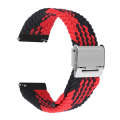 For Huawei Watch 4 / 4 Pro Nylon Braided Metal Buckle Watch Band(Z Black Red)