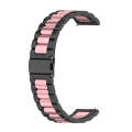 For Huawei Watch 4 / 4 Pro Three Bead Stainless Steel Watch Band(Black Pink)