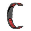 For Huawei Watch 4 / 4 Pro Three Bead Stainless Steel Watch Band(Black Red)