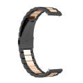 For Huawei Watch 4 / 4 Pro Three Bead Stainless Steel Watch Band(Black Rose Gold)