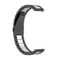 For Huawei Watch 4 / 4 Pro Three Bead Stainless Steel Watch Band(Black Silver)