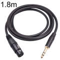 6.35mm 1/4 TRS Male to XLR 3pin Female Microphone Cable, Length:1.8m