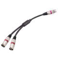2055YMMF-05 XLR 3pin Female to Dual Male Audio Cable, Length: 50cm(Black+Red)