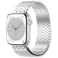 For Apple Watch Ultra 49mm Magnetic Buckle Stainless Steel Metal Watch Band(Silver)