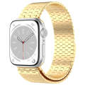 For Apple Watch 8 45mm Magnetic Buckle Stainless Steel Metal Watch Band(Gold)