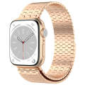 For Apple Watch 8 45mm Magnetic Buckle Stainless Steel Metal Watch Band(Rose Gold)