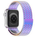 For Apple Watch 8 45mm Magnetic Buckle Stainless Steel Metal Watch Band(Colorful)