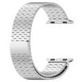 For Apple Watch 7 41mm Magnetic Buckle Stainless Steel Metal Watch Band(Silver)