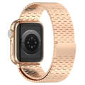 For Apple Watch 7 45mm Magnetic Buckle Stainless Steel Metal Watch Band(Rose Gold)