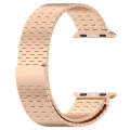 For Apple Watch 7 45mm Magnetic Buckle Stainless Steel Metal Watch Band(Rose Gold)
