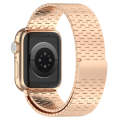 For Apple Watch SE 44mm Magnetic Buckle Stainless Steel Metal Watch Band(Rose Gold)