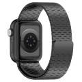For Apple Watch 4 44mm Magnetic Buckle Stainless Steel Metal Watch Band(Black)