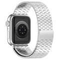 For Apple Watch 3 38mm Magnetic Buckle Stainless Steel Metal Watch Band(Silver)