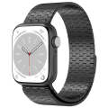 For Apple Watch 3 42mm Magnetic Buckle Stainless Steel Metal Watch Band(Black)