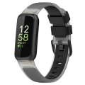 For Fitbit Inspire 3 Two Color Transparent Silicone Watch Band(Black)
