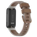 For Fitbit Inspire 3 Two Color Transparent Silicone Watch Band(Brown)