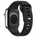For Apple Watch Ultra 49mm Square Buckle Silicone Watch Band(Black)