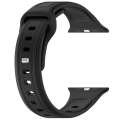 For Apple Watch Ultra 49mm Square Buckle Silicone Watch Band(Black)