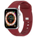 For Apple Watch Ultra 49mm Square Buckle Silicone Watch Band(Wine Red)