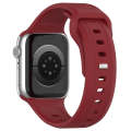 For Apple Watch Ultra 49mm Square Buckle Silicone Watch Band(Wine Red)