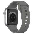 For Apple Watch Ultra 49mm Square Buckle Silicone Watch Band(Dark Grey)