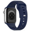 For Apple Watch Ultra 49mm Square Buckle Silicone Watch Band(Midnight Blue)
