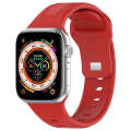 For Apple Watch 8 45mm Square Buckle Silicone Watch Band(Red)