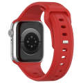 For Apple Watch 8 45mm Square Buckle Silicone Watch Band(Red)