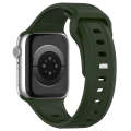 For Apple Watch 8 45mm Square Buckle Silicone Watch Band(Green)