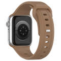 For Apple Watch 8 45mm Square Buckle Silicone Watch Band(Brown)