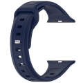 For Apple Watch SE 2022 44mm Square Buckle Silicone Watch Band(Midnight Blue)