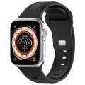 For Apple Watch 7 41mm Square Buckle Silicone Watch Band(Black)