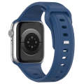 For Apple Watch SE 44mm Square Buckle Silicone Watch Band(Dark Blue)