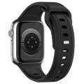 For Apple Watch 6 40mm Square Buckle Silicone Watch Band(Black)