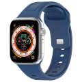 For Apple Watch 4 44mm Square Buckle Silicone Watch Band(Dark Blue)