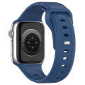 For Apple Watch 4 44mm Square Buckle Silicone Watch Band(Dark Blue)