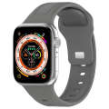 For Apple Watch 3 42mm Square Buckle Silicone Watch Band(Dark Grey)