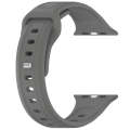 For Apple Watch 2 42mm Square Buckle Silicone Watch Band(Dark Grey)