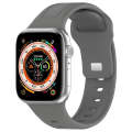 For Apple Watch SE 2023 44mm Square Buckle Silicone Watch Band(Dark Grey)