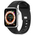 For Apple Watch 9 41mm Square Buckle Silicone Watch Band(Black)