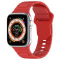 For Apple Watch 7 41mm Square Buckle Armor Style Silicone Watch Band(Red)