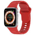 For Apple Watch SE 40mm Square Buckle Armor Style Silicone Watch Band(Red)