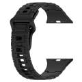 For Apple Watch 5 44mm Square Buckle Armor Style Silicone Watch Band(Black)