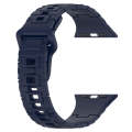 For Apple Watch 4 44mm Square Buckle Armor Style Silicone Watch Band(Midnight Blue)