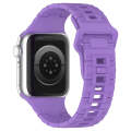 For Apple Watch 4 44mm Square Buckle Armor Style Silicone Watch Band(Purple)